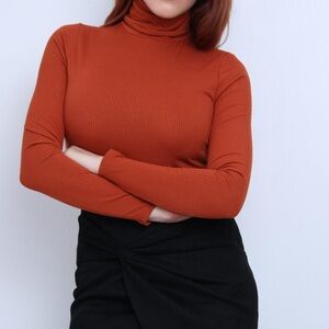 Rust Turtleneck Sweater